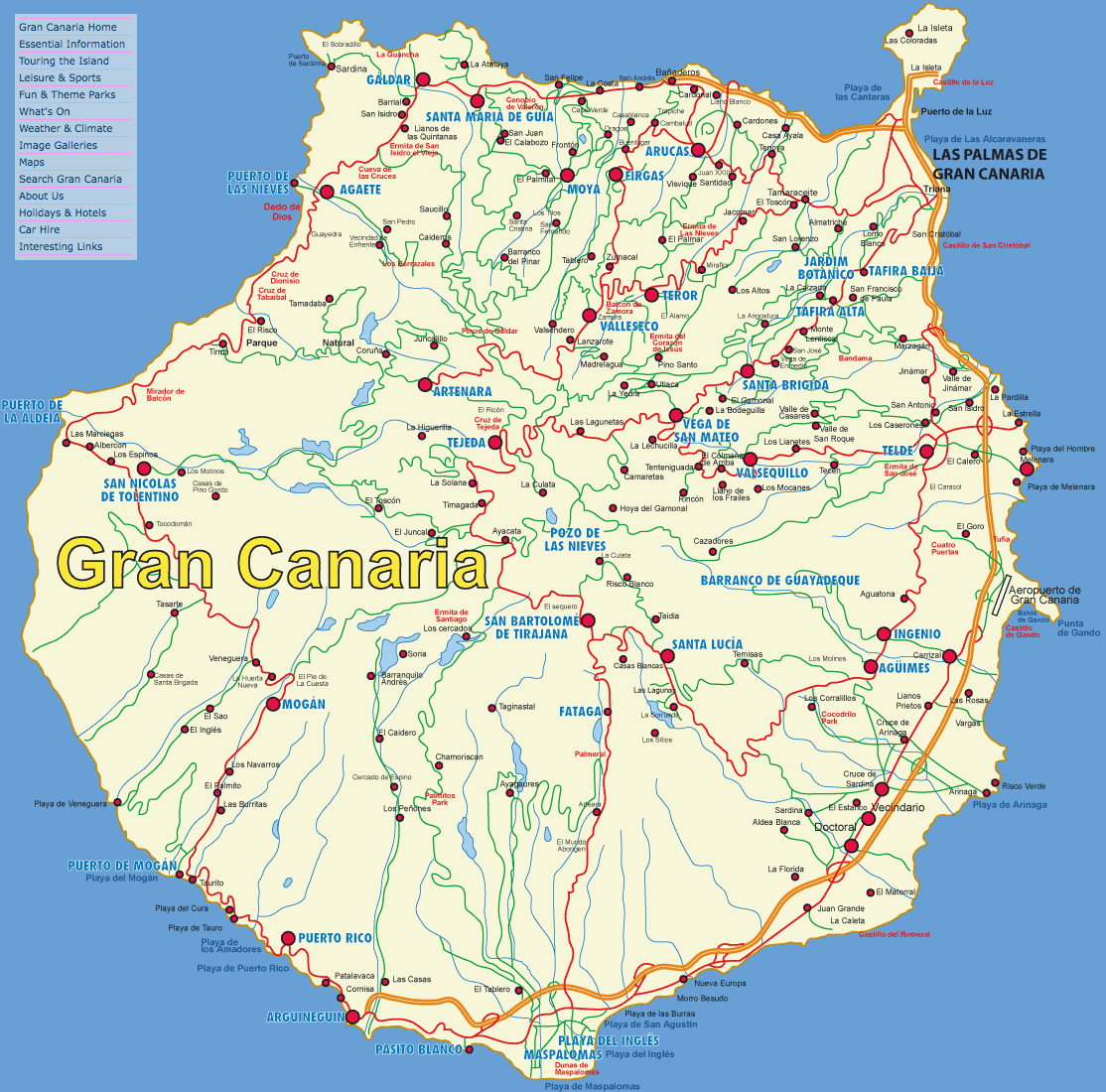 Map of Gran Canaria island